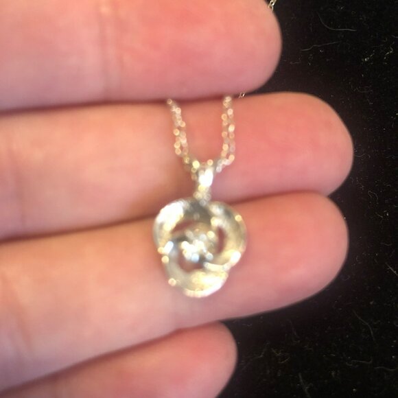 Sterling Silver Chain w/14K Infinity Knot Pendant Necklace - Picture 2 of 8